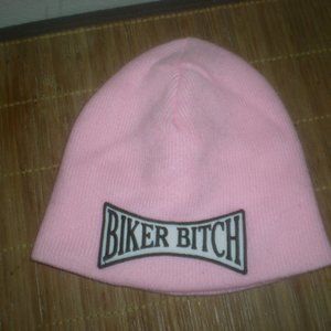 BIKER BITCH  Beanie  NWOT  Pink  Hat